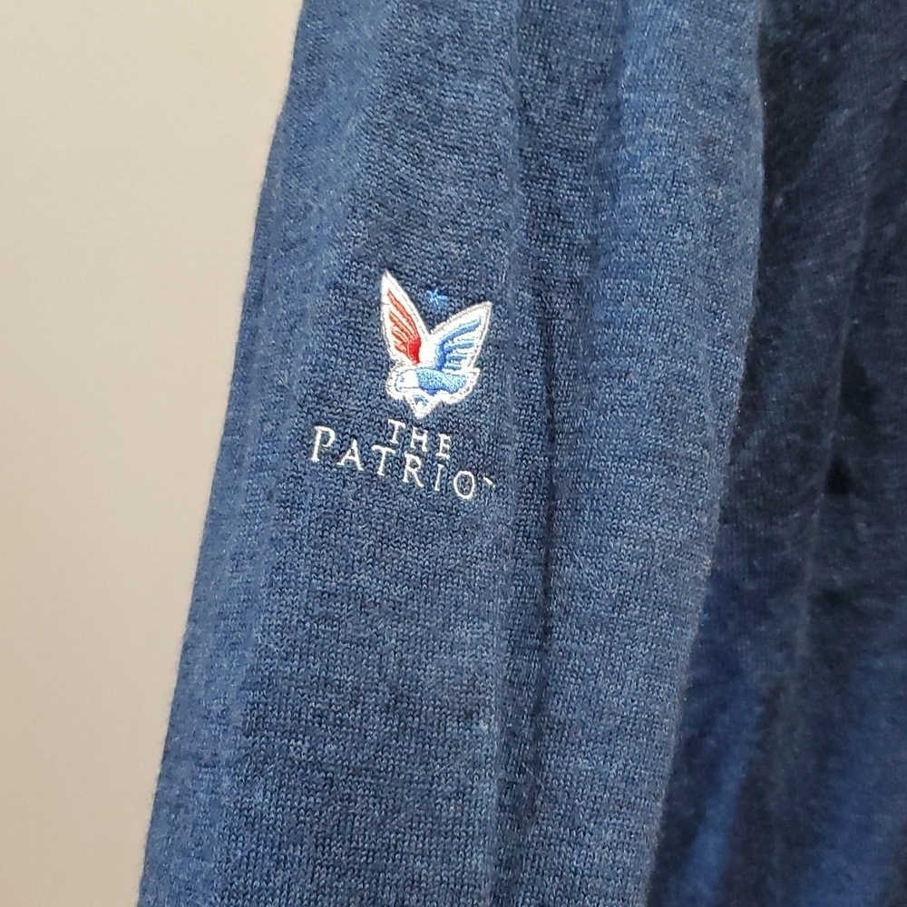 Footjoy blue wool fully lined outdoor knit sweater 1/4 zip - Picture 3 of 8